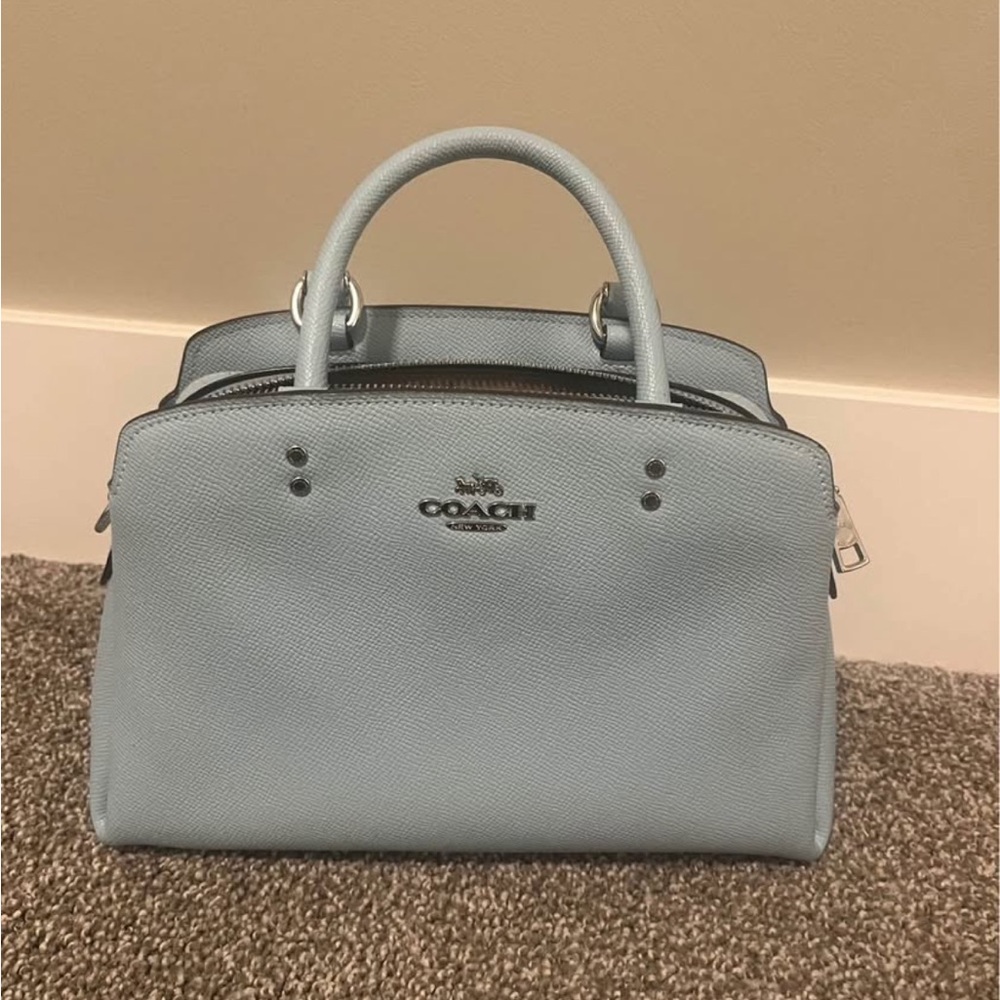 Coach Blue Satchel with Structured Design